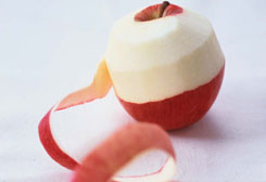 Part peeled apple
