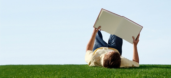 Man reading book