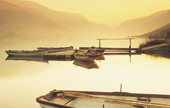 Boats on a lake