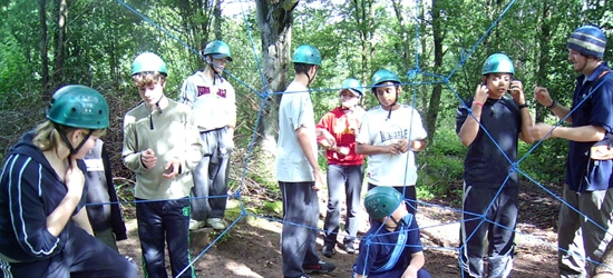 Group at climbing activity