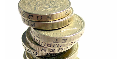 Stack of pound coins