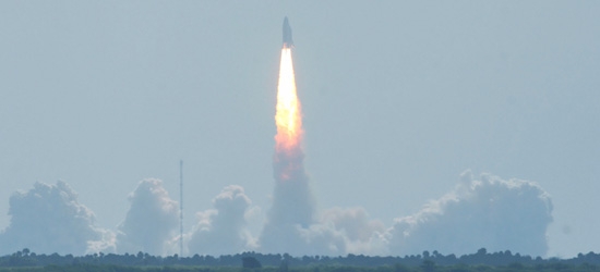 A rocket being launched