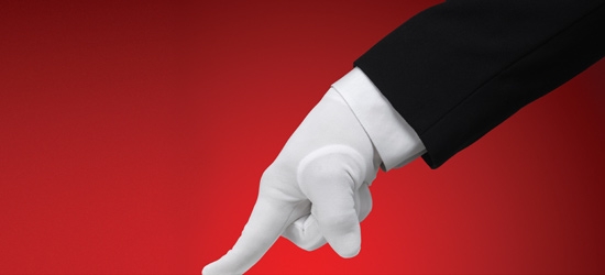 White gloved hand